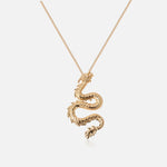 2020 Gold Chinese Dragon Pendant Necklace